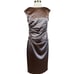 Betsy & Adam Women's Cocktail Dress Size 6 Purple Satin Sleeveless Midi Sheath