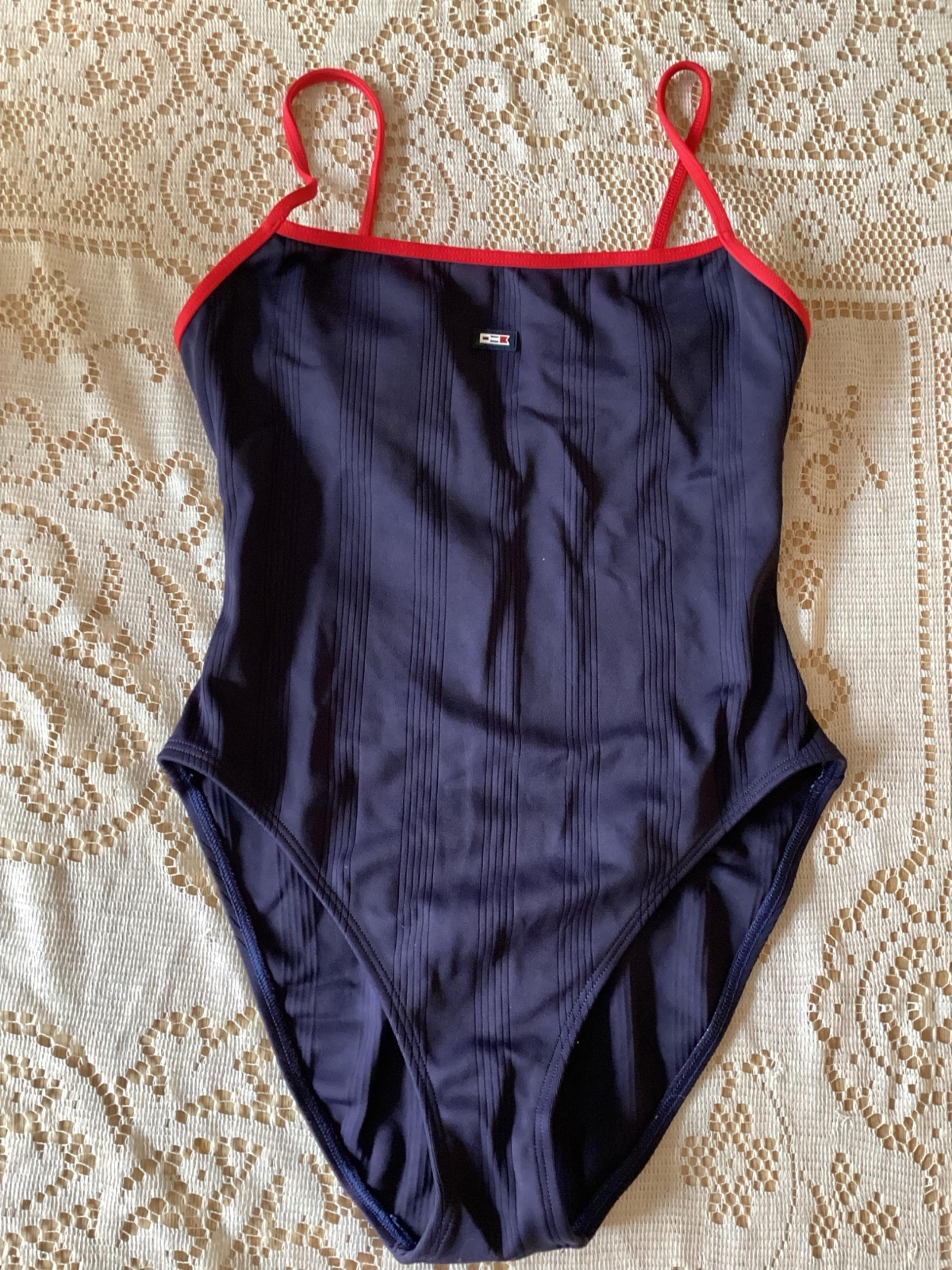 Women’s One Piece Swimsuit Sz 10 Medium Navy Bathing Suit St.  John’s Bay