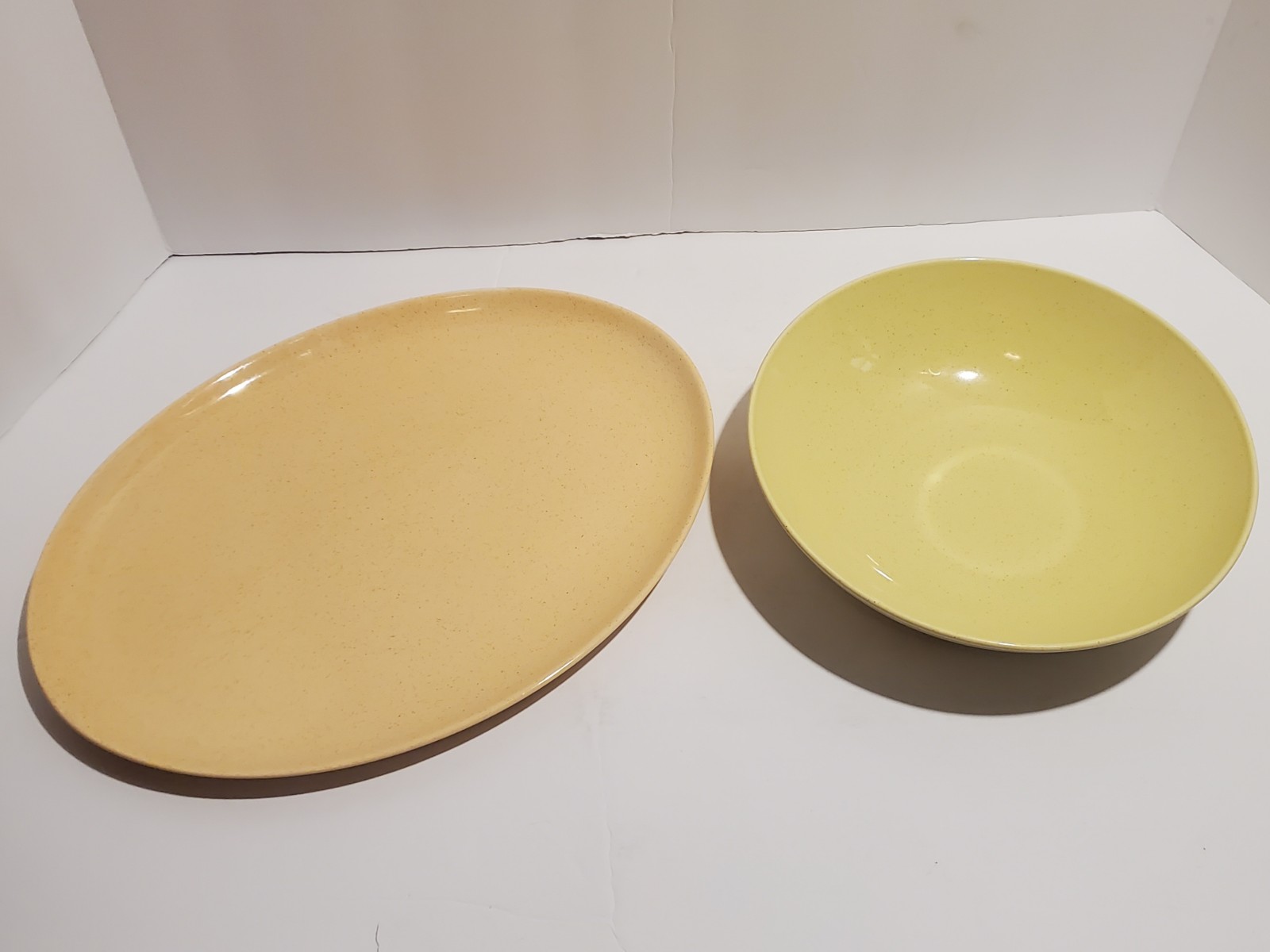 Vintage Taylor Smith Pebbleford Gilkes Serving Platter & Bowl Sand & Sunburst