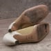 Prada High Heel Pumps Womens Sz 39.5 White Patent Leather & Natural Woven Wicker
