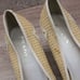 Prada High Heel Pumps Womens Sz 39.5 White Patent Leather & Natural Woven Wicker