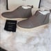 *JSLIDES Taupe Slip On Leather Sneakers