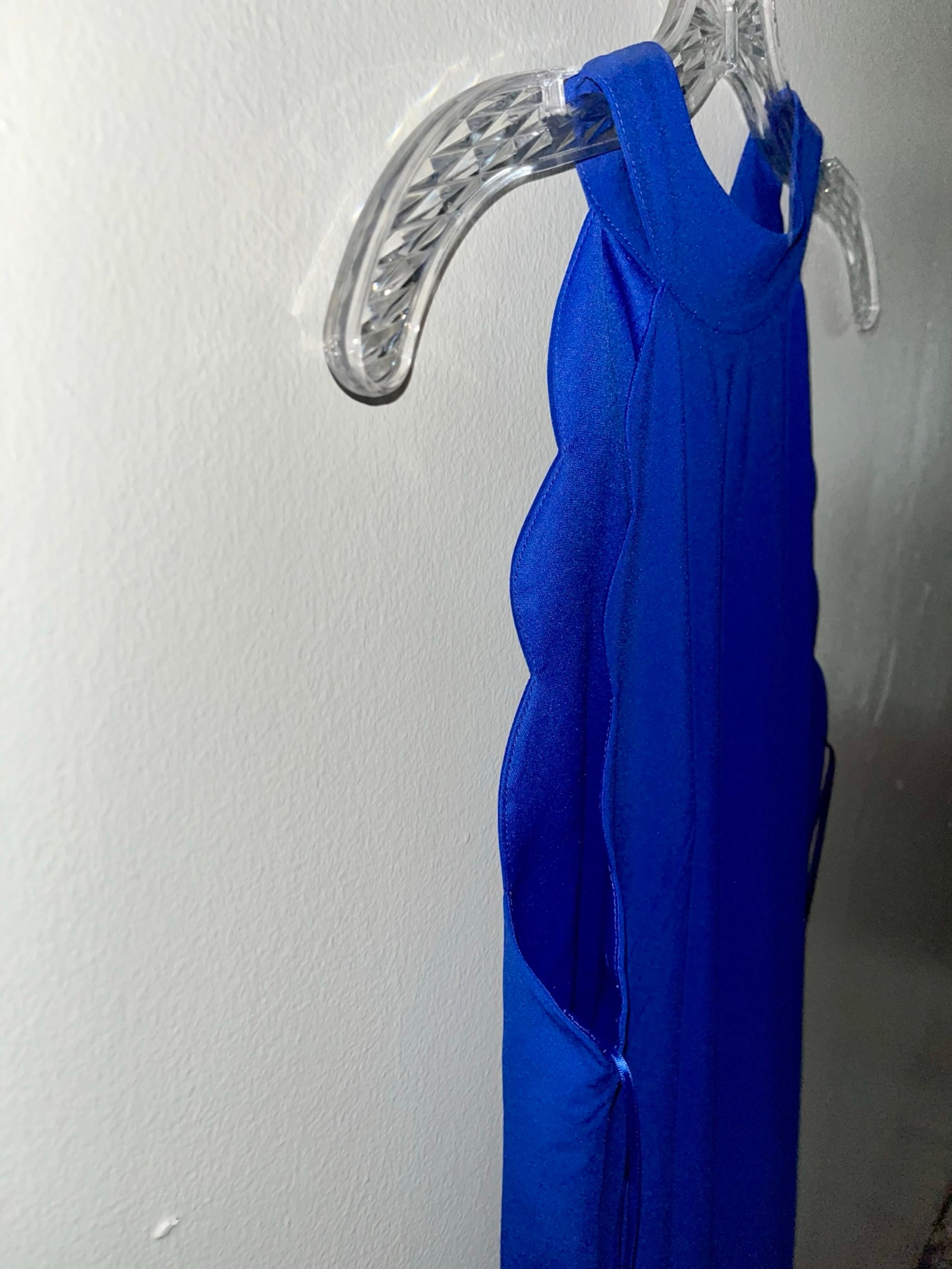 Royal Blue Scalloped Halter Altar’d State Dress - Altar'd State