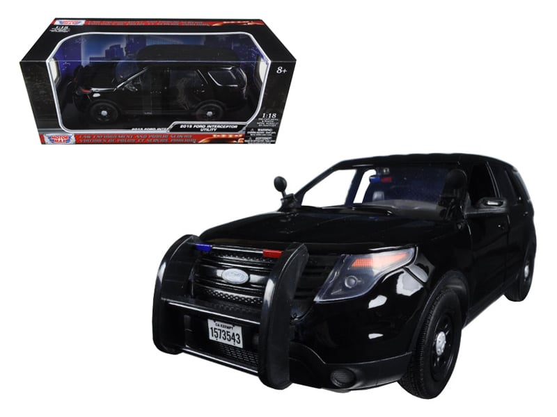 2015 Ford Police Interceptor Utility Special Service Plain Black 1/18 Diecast Mo