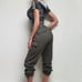 Vintage 1990s Carolina Colours Army Green Khaki Cargo Cropped Ankle Tie Pants