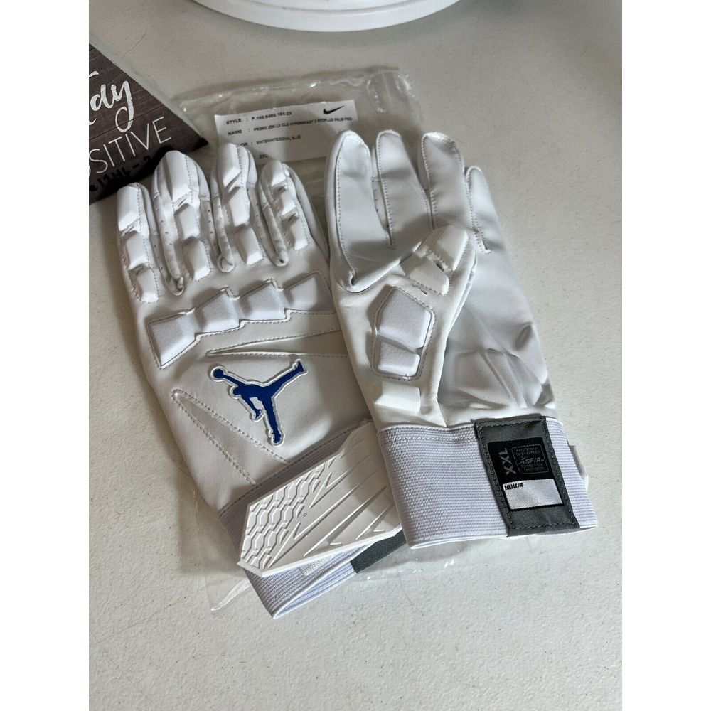 Nike Jordan Promo Hyperbeast 2.0 Football Gloves Size 2XL White / Signal Blue