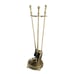 American 4 Piece Set Brass Fireplace Tools Stand with Campfire Decor Mid Century