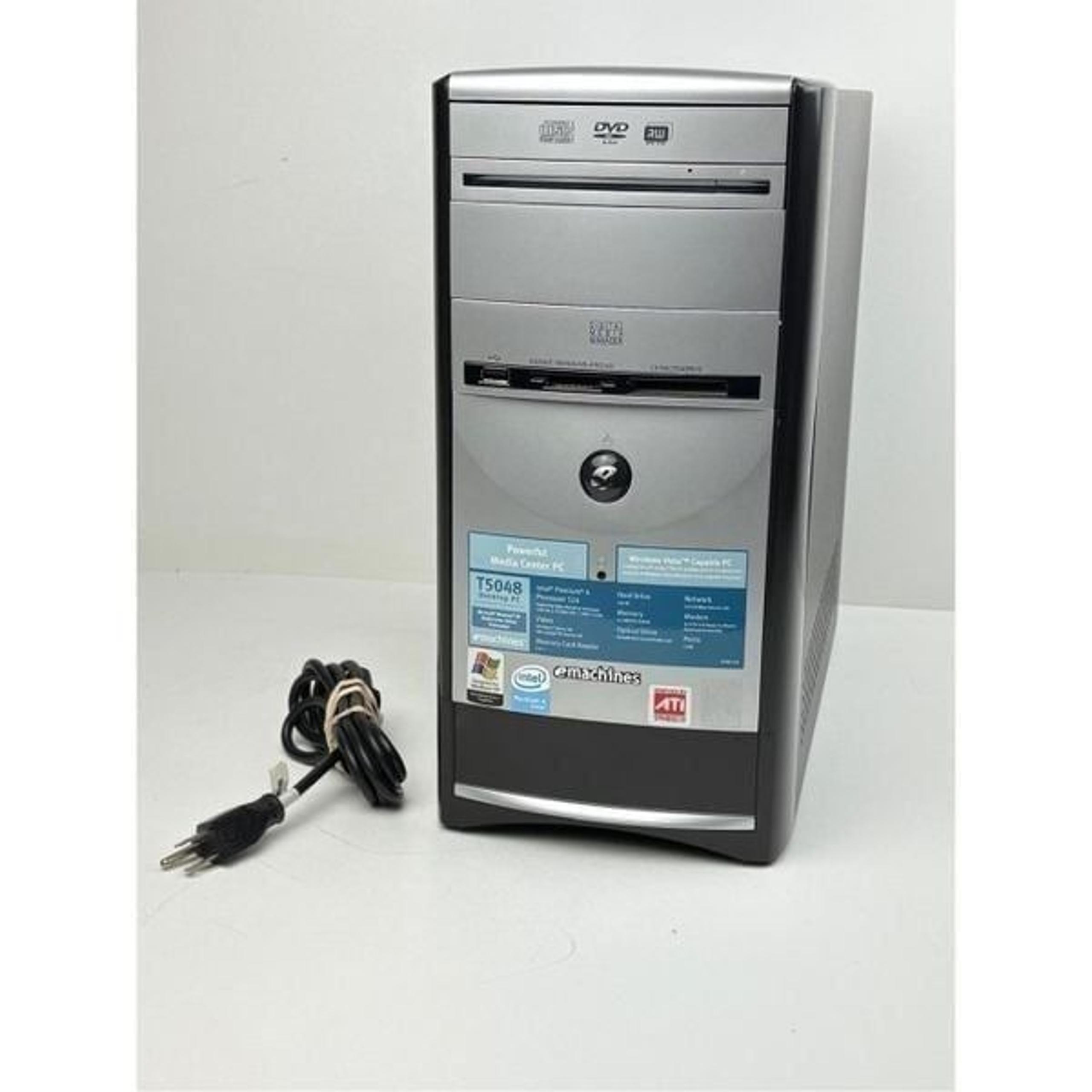 Vtg 2005 Emachines T5048 PC Computer Windows XP Pentium4 160GB HDD 512MB RAM Y2K