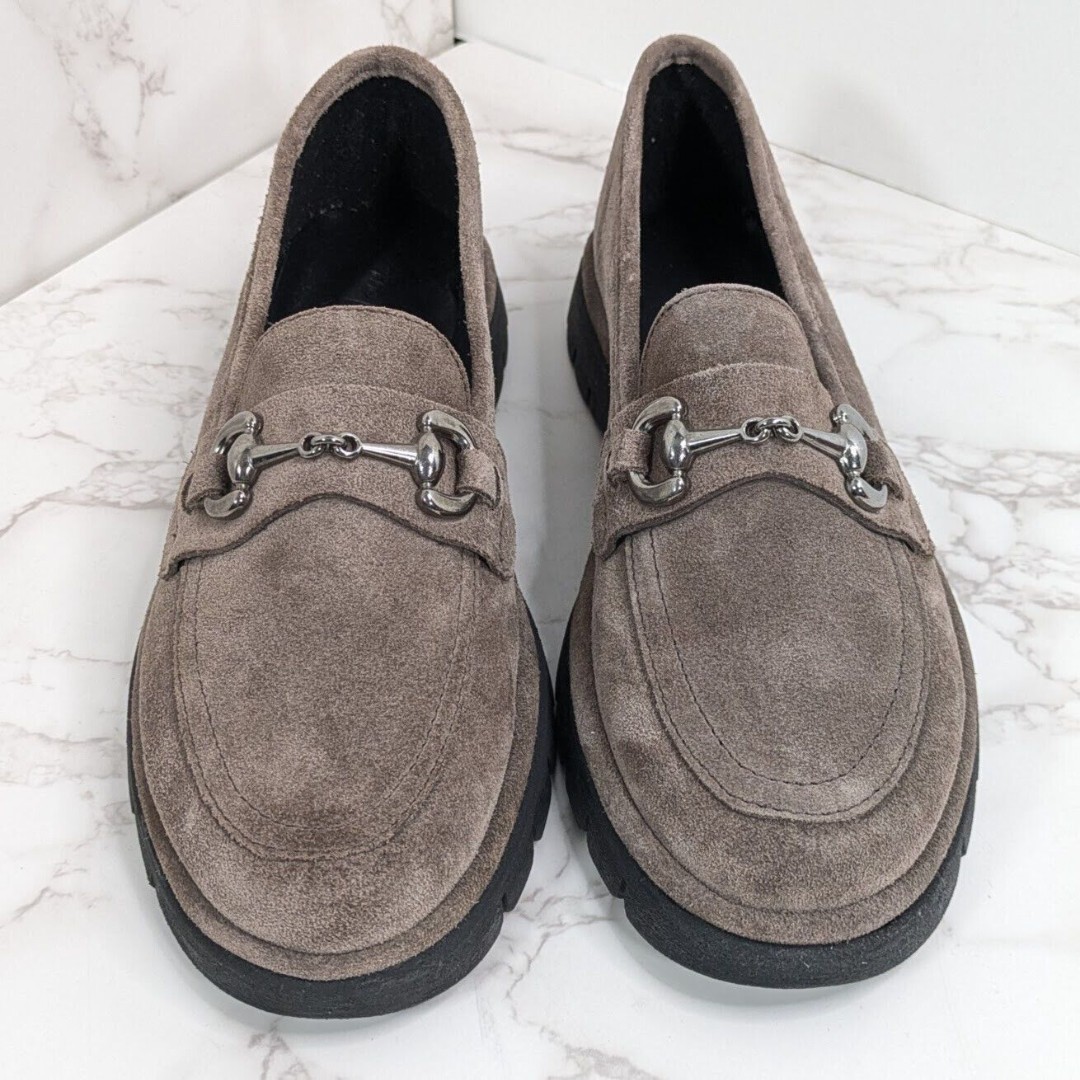 NEW The Flexx Women's Chic Too Graphite Suede Bit Loafer Size 6.5