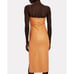 NWT ALIX NYC Rocco Vegan Leather Midi Dress Sable Tan-sz Large
