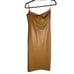 NWT ALIX NYC Rocco Vegan Leather Midi Dress Sable Tan-sz Large