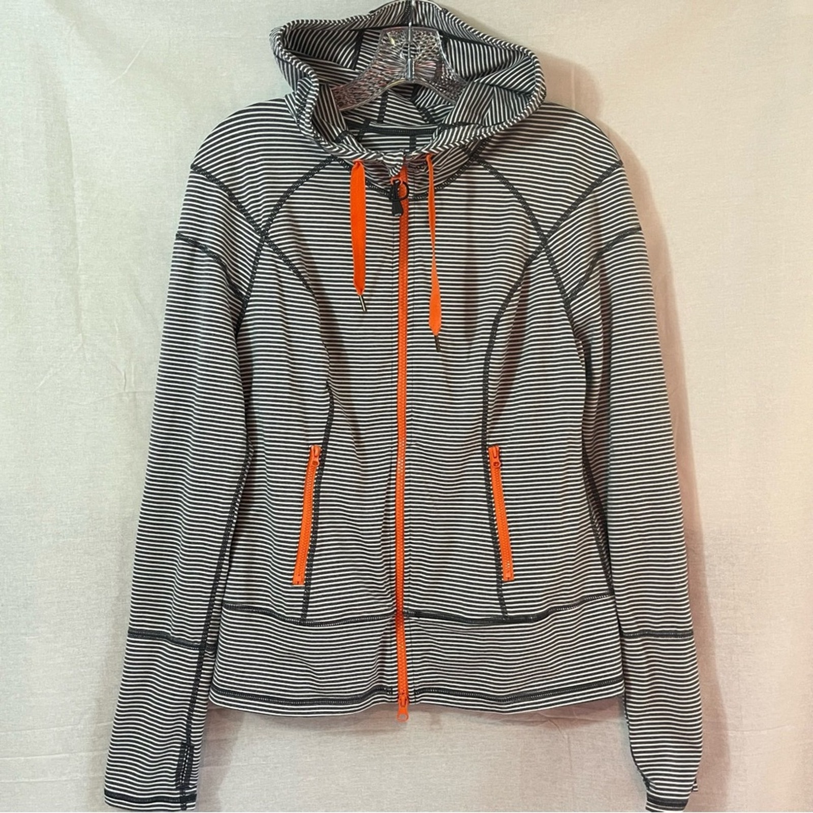 Zella Tahnee Striped Zip up Hoodie Medium