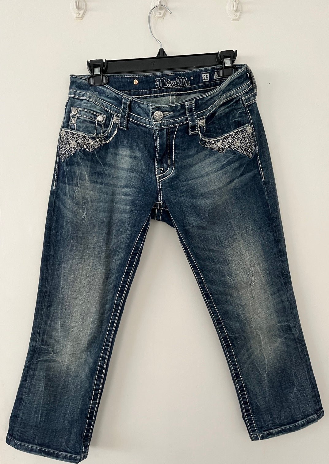 Miss Me Blue Jean Cuffer Capri size 28