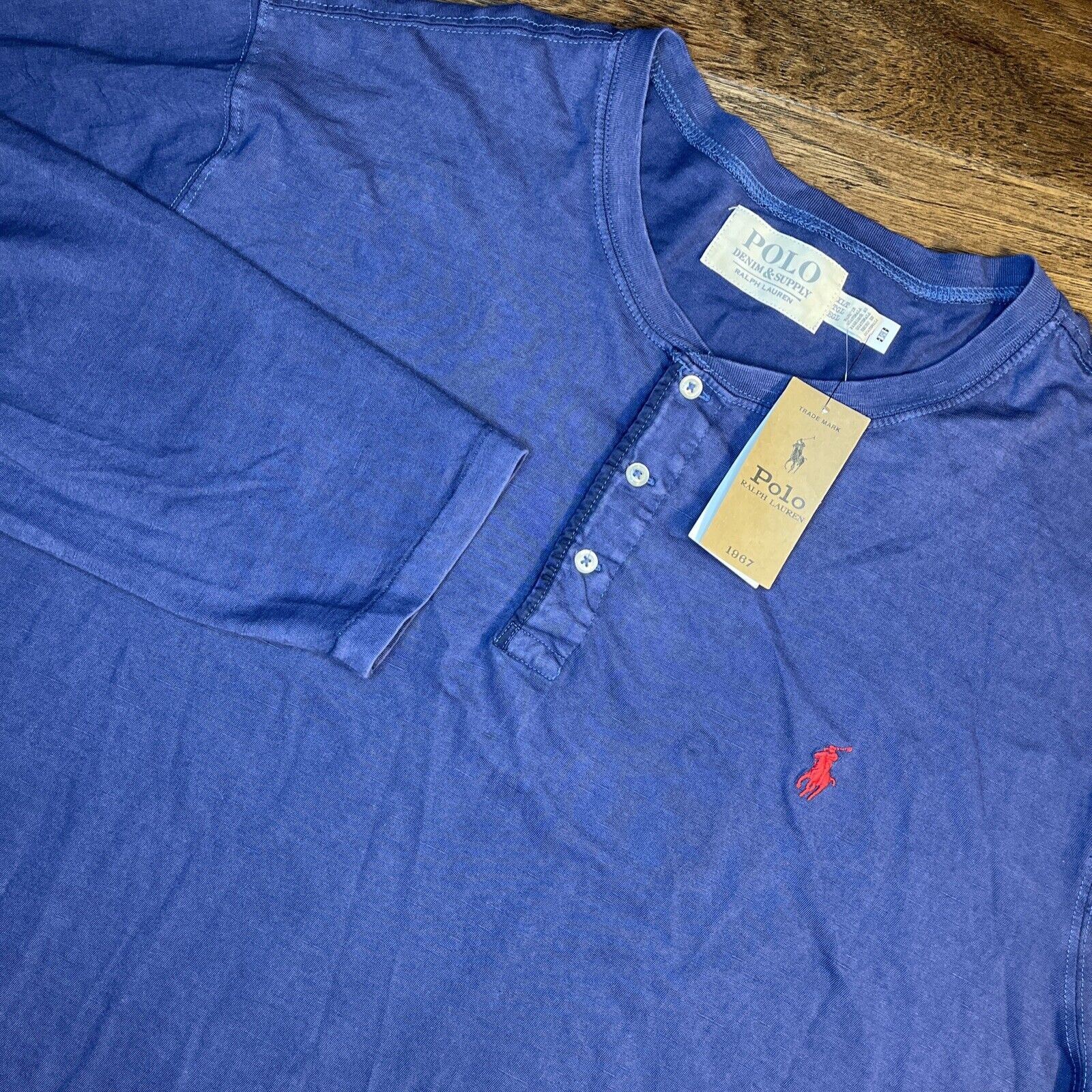 NWT Polo Ralph Lauren Denim & Supply Slub T Shirt Long Sleeve Henley Men’s XLT