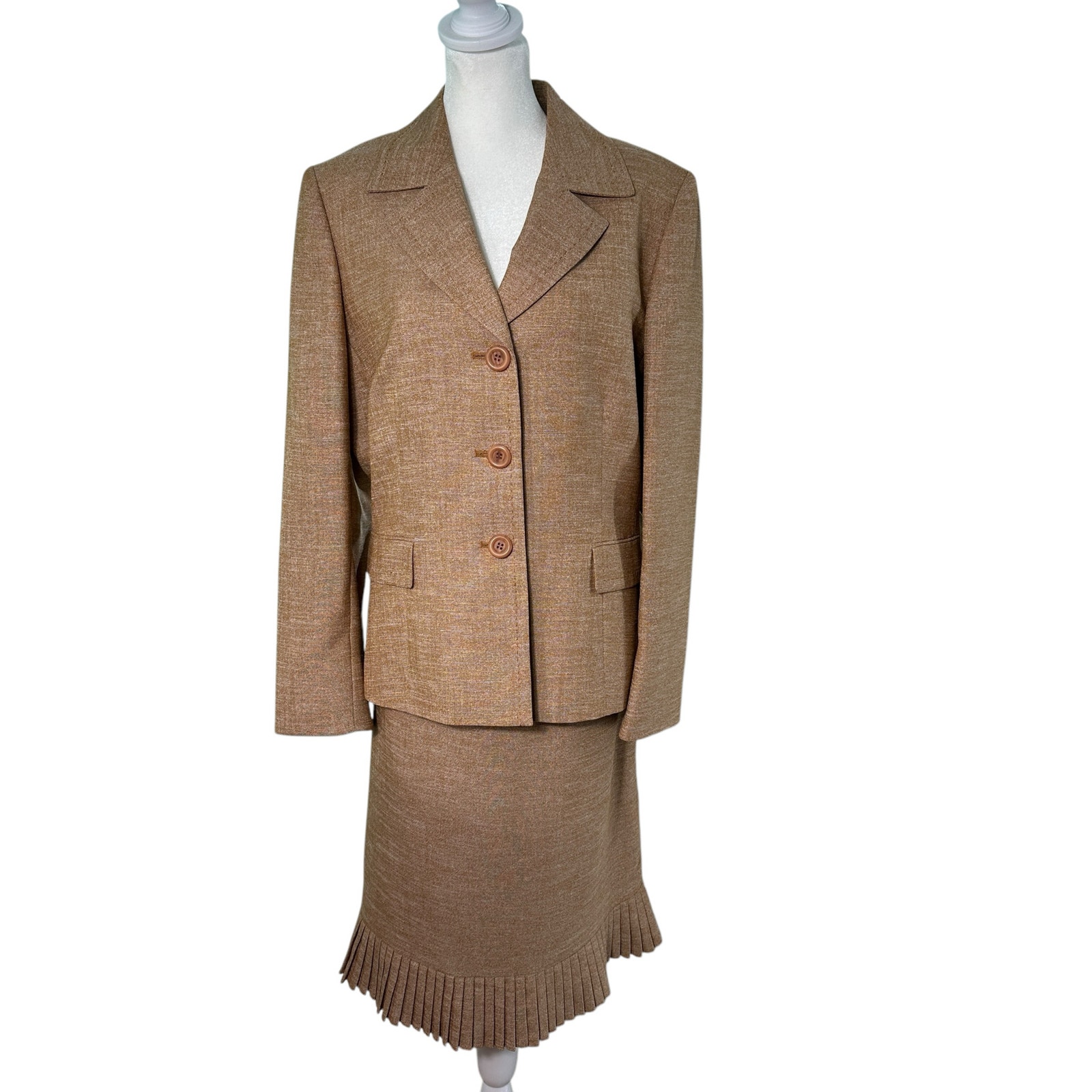 Le Suit Blazer and Skirt 2 Piece Set Rust Orange -ish Brown Womens Sz 14