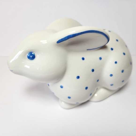 VTG Tiffany & Co Blue Polka Dot Rabbit Bank made in Italy