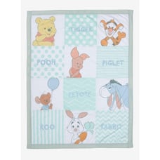 Disney Baby Winnie The Pooh Piglet Patchwork Lovey Security Swaddle Blanket NEW
