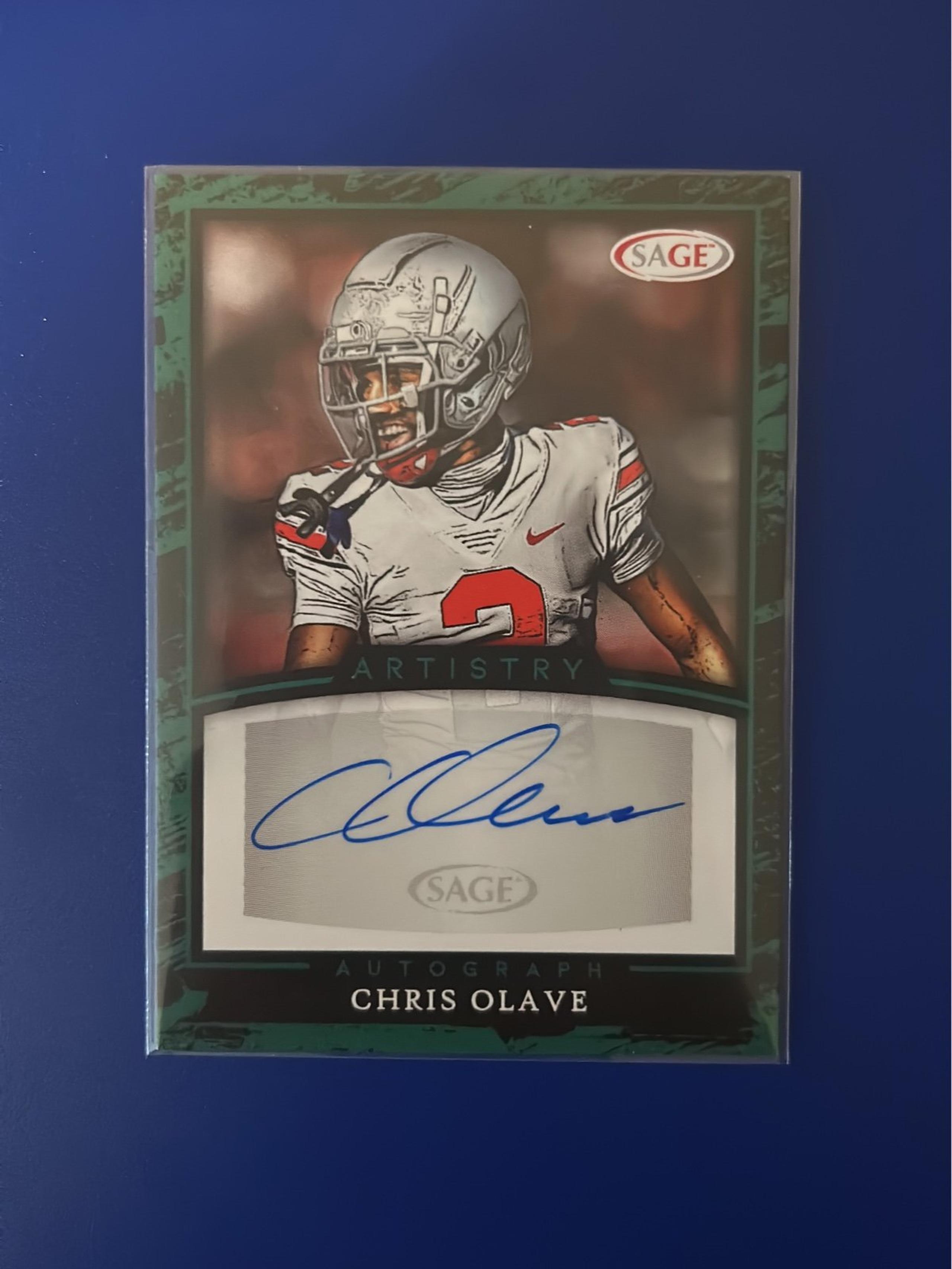 2022 Sage Chris Olave Rc Rookie Artistry Auto Ohio State Osu Saints Rc