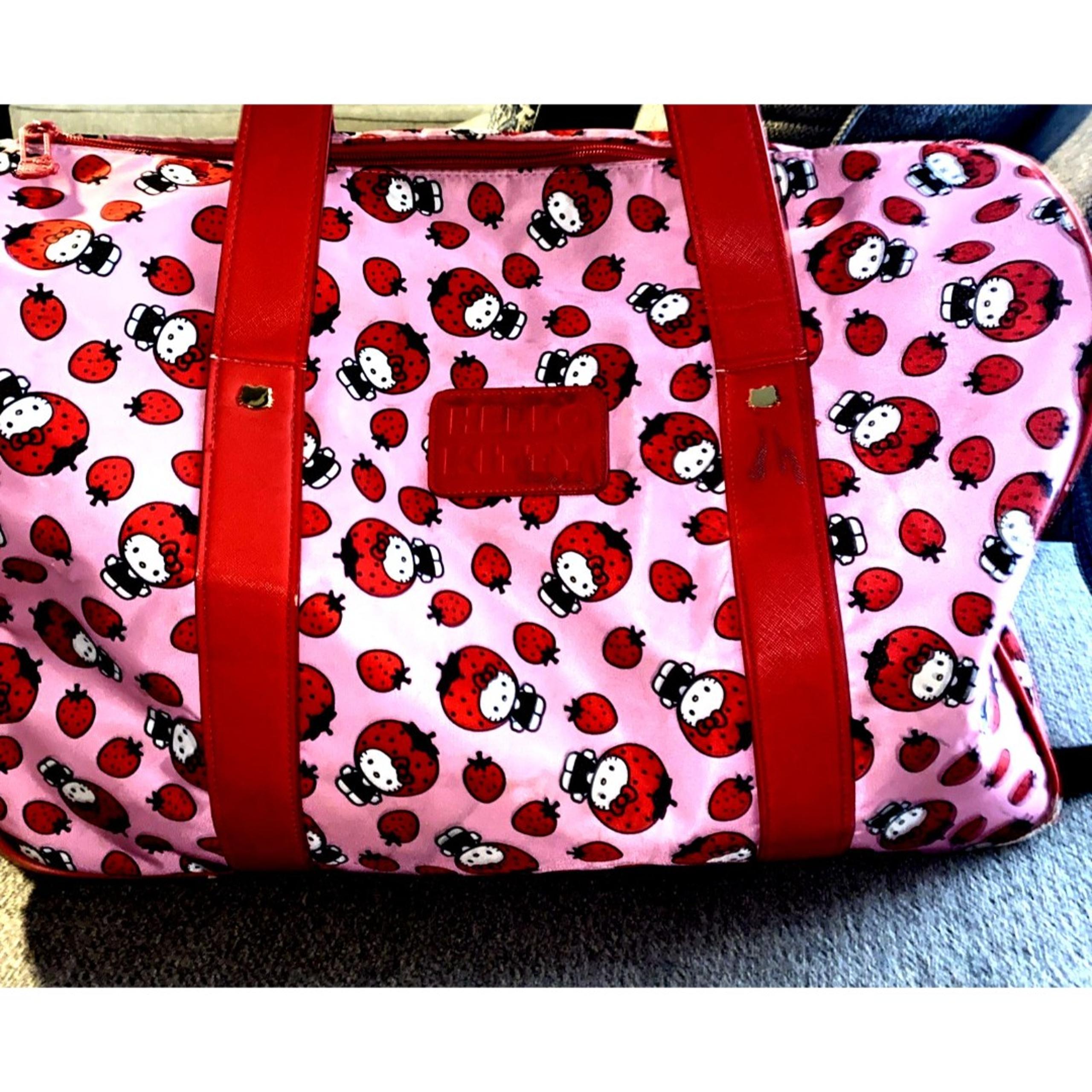 Hello Kitty Strawberry Sanrio Roller Luggage Travel Duffel Bag