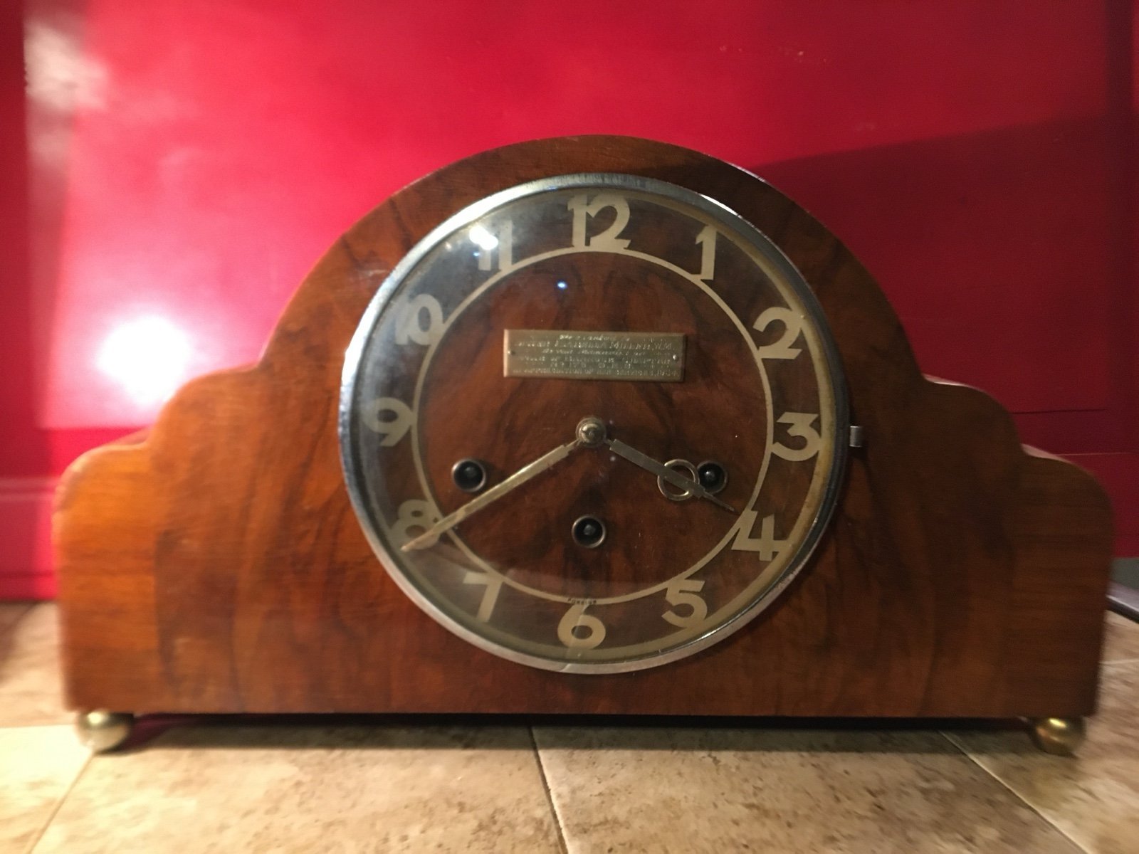 1934 Star Of Bannock Chapter Mantel Clock Sister Isabella Miller Religious