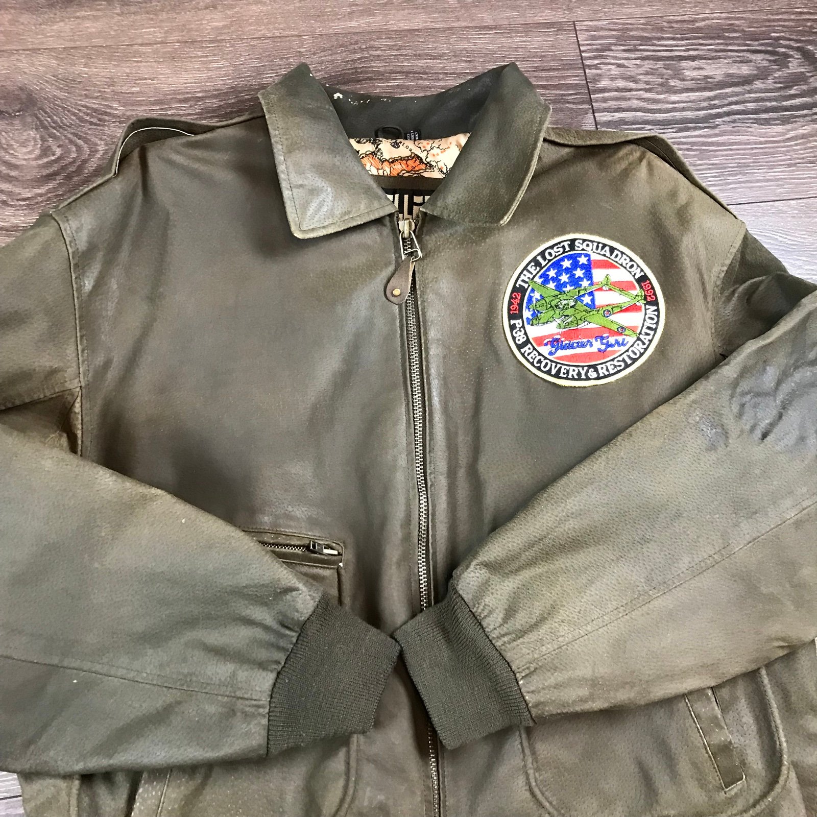 Excelled The Lost Squadron Men’s Vintage Leather Battle Coat Bomber War Jacket L