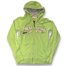 Rare Vintage Y2K Abercrombie & Fitch Distressed Pastel Green Full Zip Sweatshirt