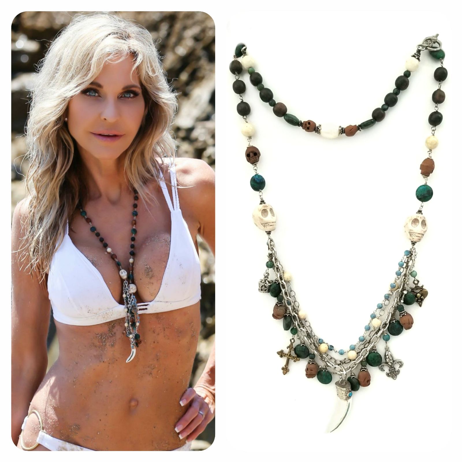 Boho Sterling Silver Charm Necklace