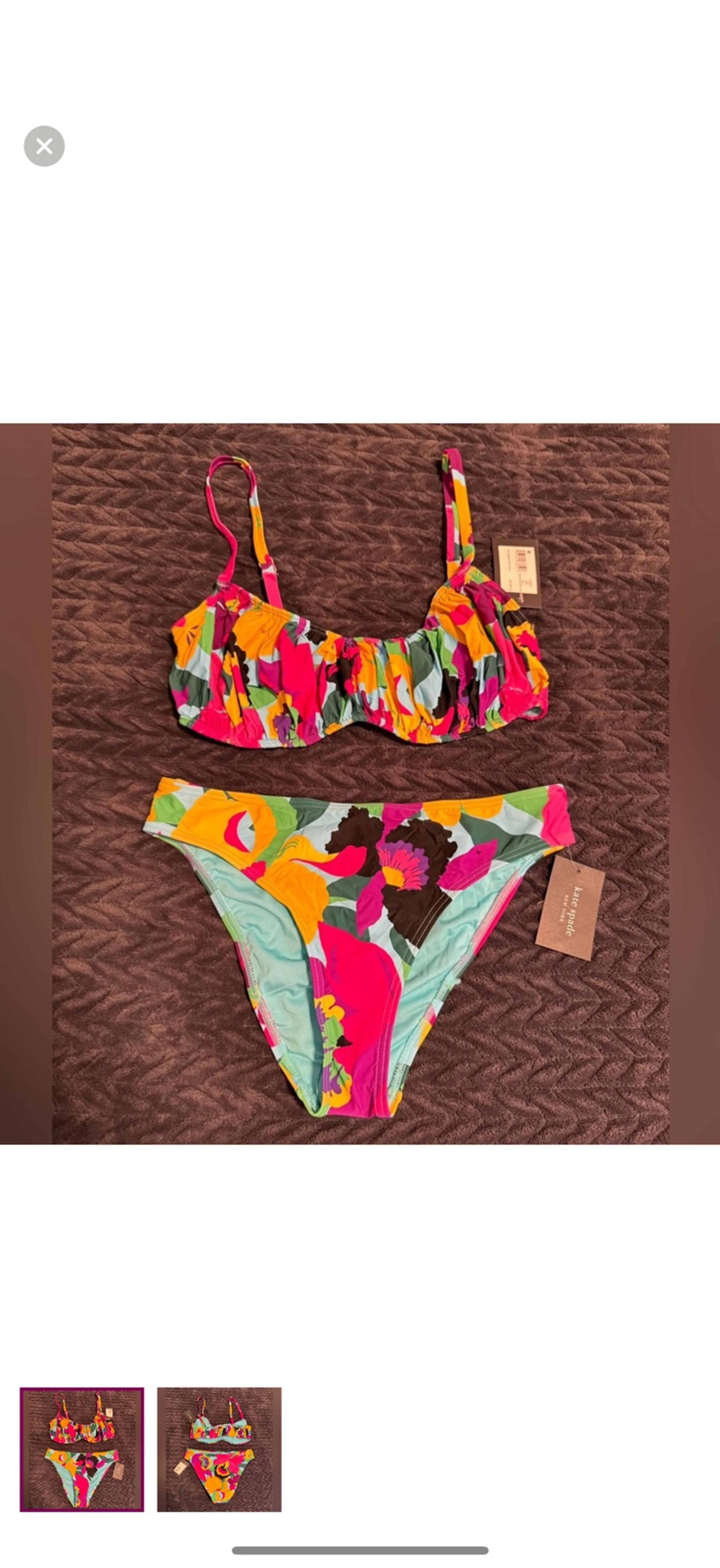 Kate Spade New York floral print two piece swimsuit