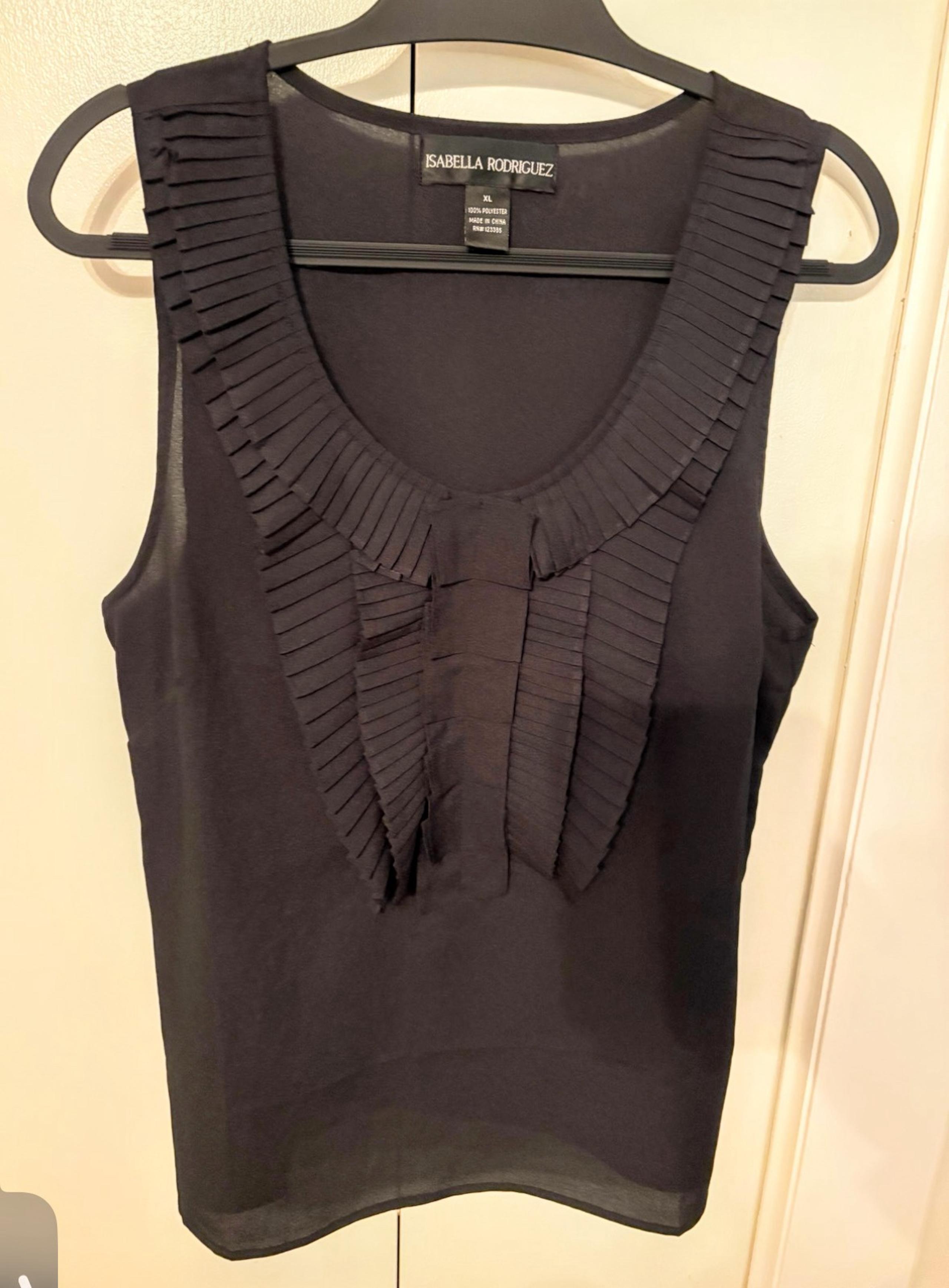 Ruffle bib collar top