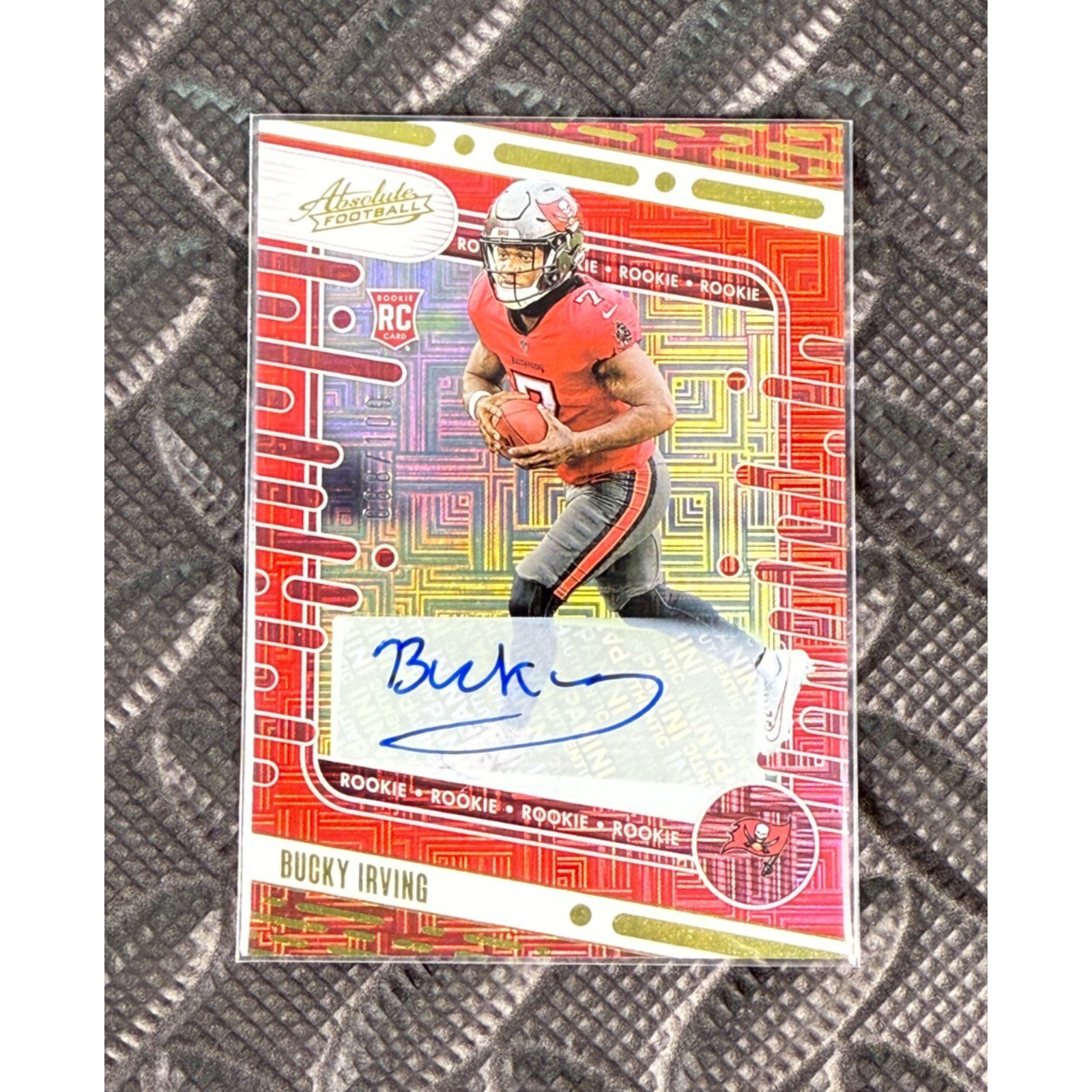 2024 Absolute Bucky Irving Signature Rookies RC Red Spectrum Auto /100 SP Bucs