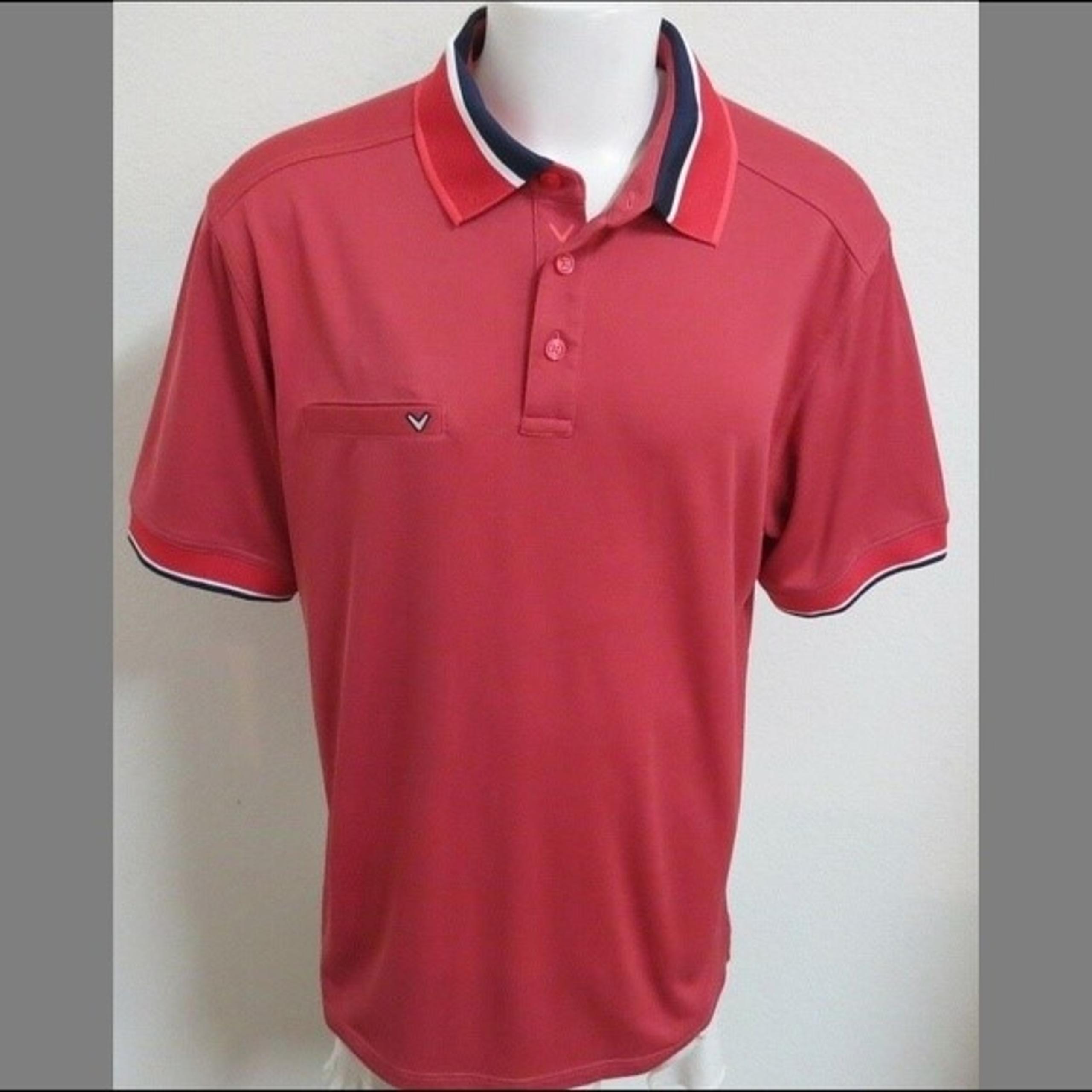 2XL Pink Callaway Mens Polyester #63Z Golf Polo