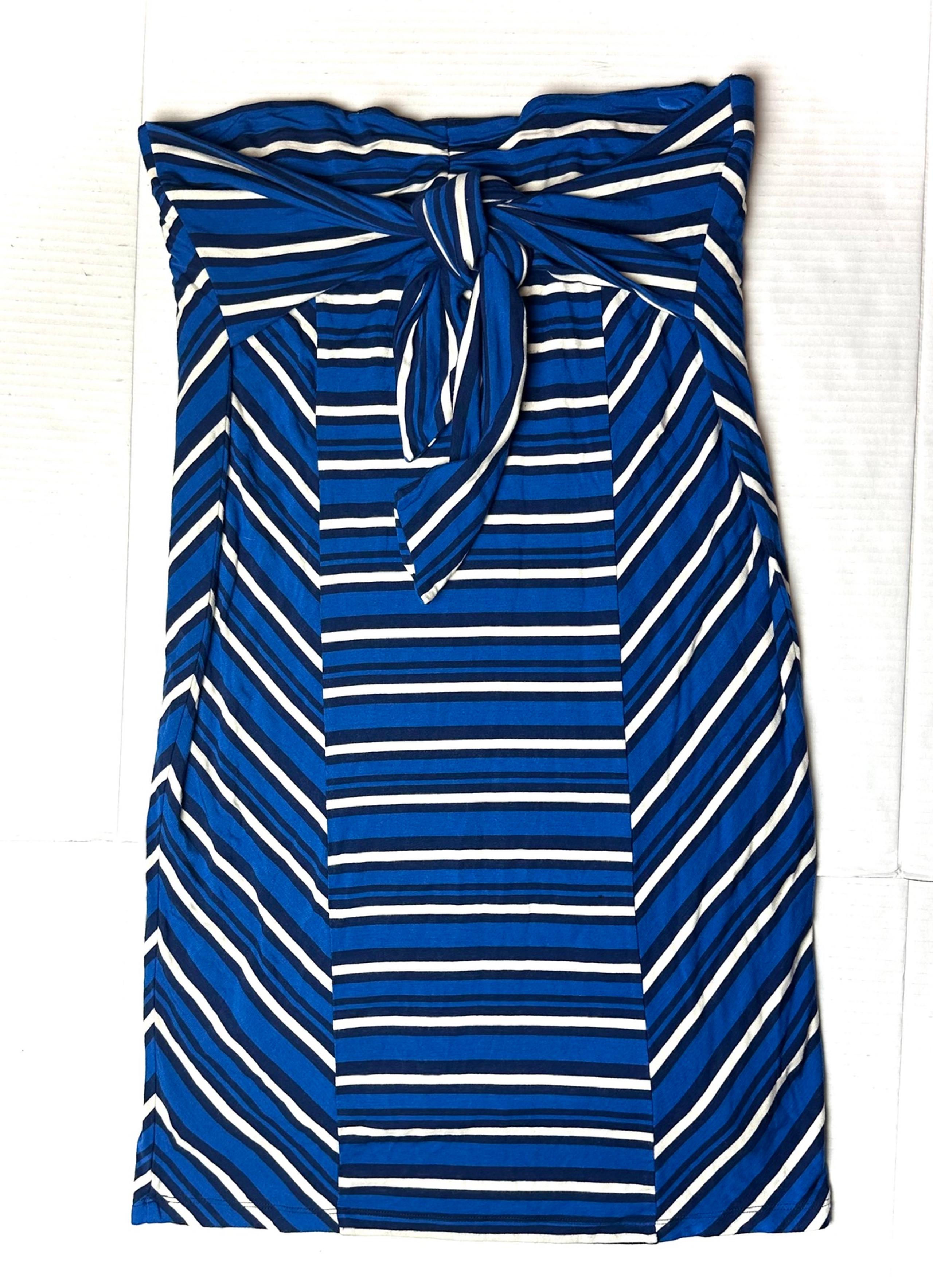 Anthropologie Tideline Pencil Skirt by Lilka blue white stripe tie waist Medium