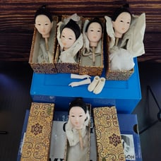 2.5 Lot Of 5 Japanese Doll Heads Complete W/ Arms & Feet (Porcelain)