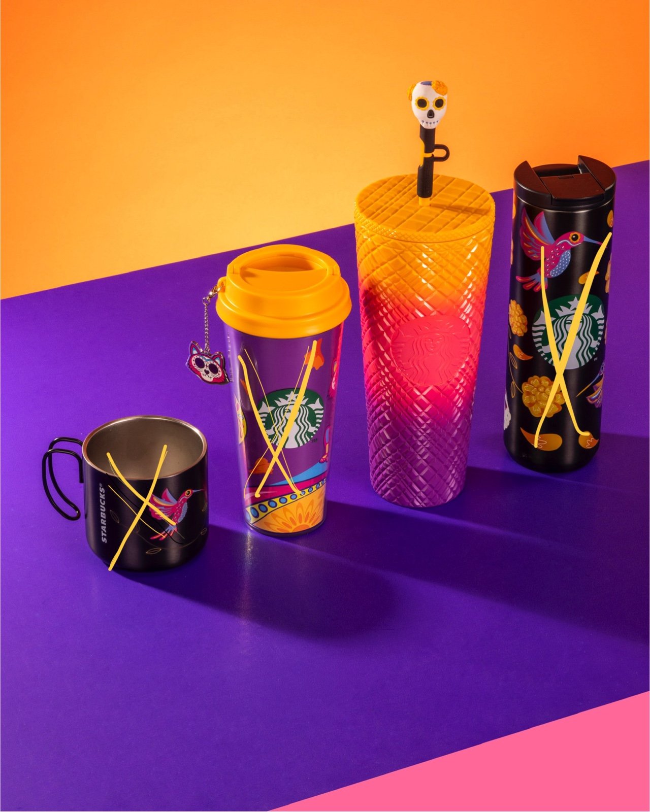 Starbucks New 2024 Fall Ombre Tri Color Día de Muertos Tumbler