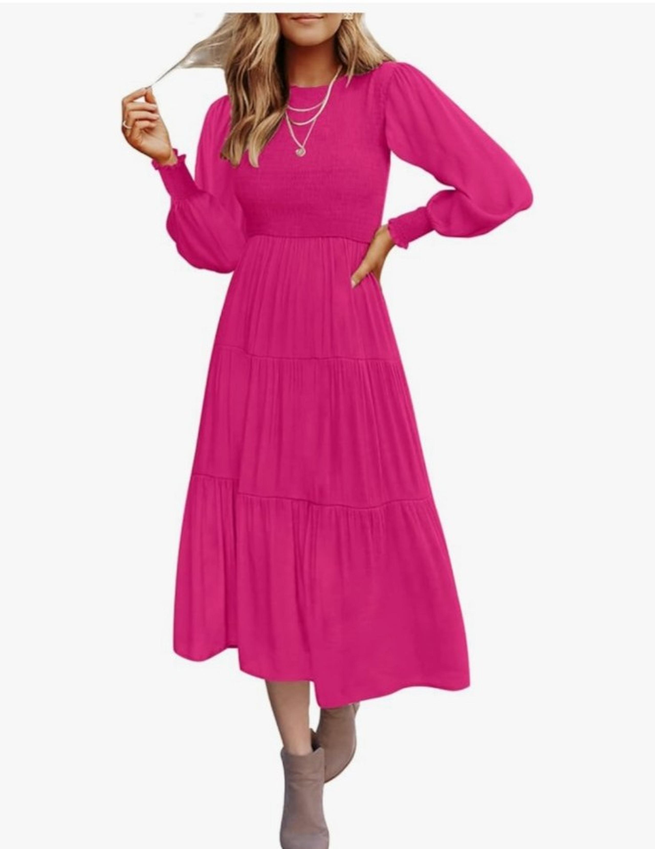 NEW Womens casual, long sleeve, lightweight, midi dress
