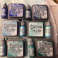 6 sets of Tim holtz distress oxide ink pads and ink refill FULL SIZED set9