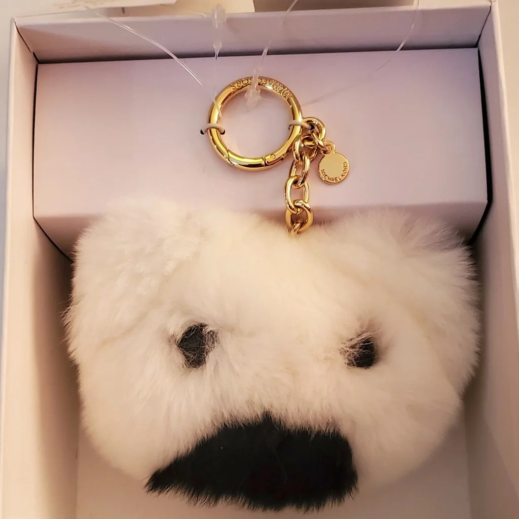 Michael Kors Teddy Bear Pom Pom Fur Key Chain