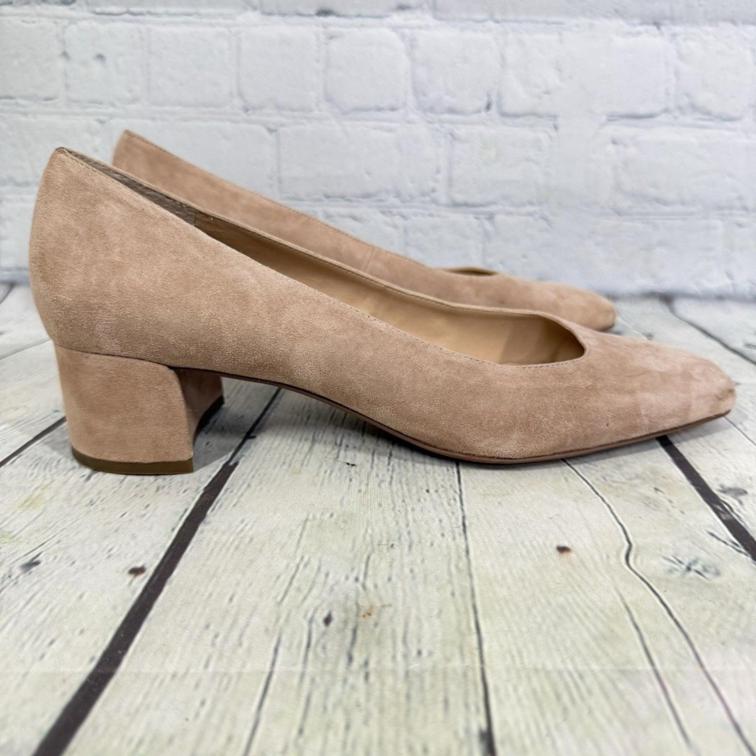 Franco Sarto Guiliana Pumps Women Size 10 Slip On Tan Platform Heel Career Shoes