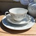 Vintage Pair of Teacups, Saucers, Dessert Plates, and Sugar Jar w/ Lid~Moon Mist