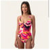 New Trina Turk Fan Faire Retro Twist Back One Piece Swimsuit size 12