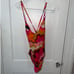 New Trina Turk Fan Faire Retro Twist Back One Piece Swimsuit size 12