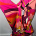 New Trina Turk Fan Faire Retro Twist Back One Piece Swimsuit size 12