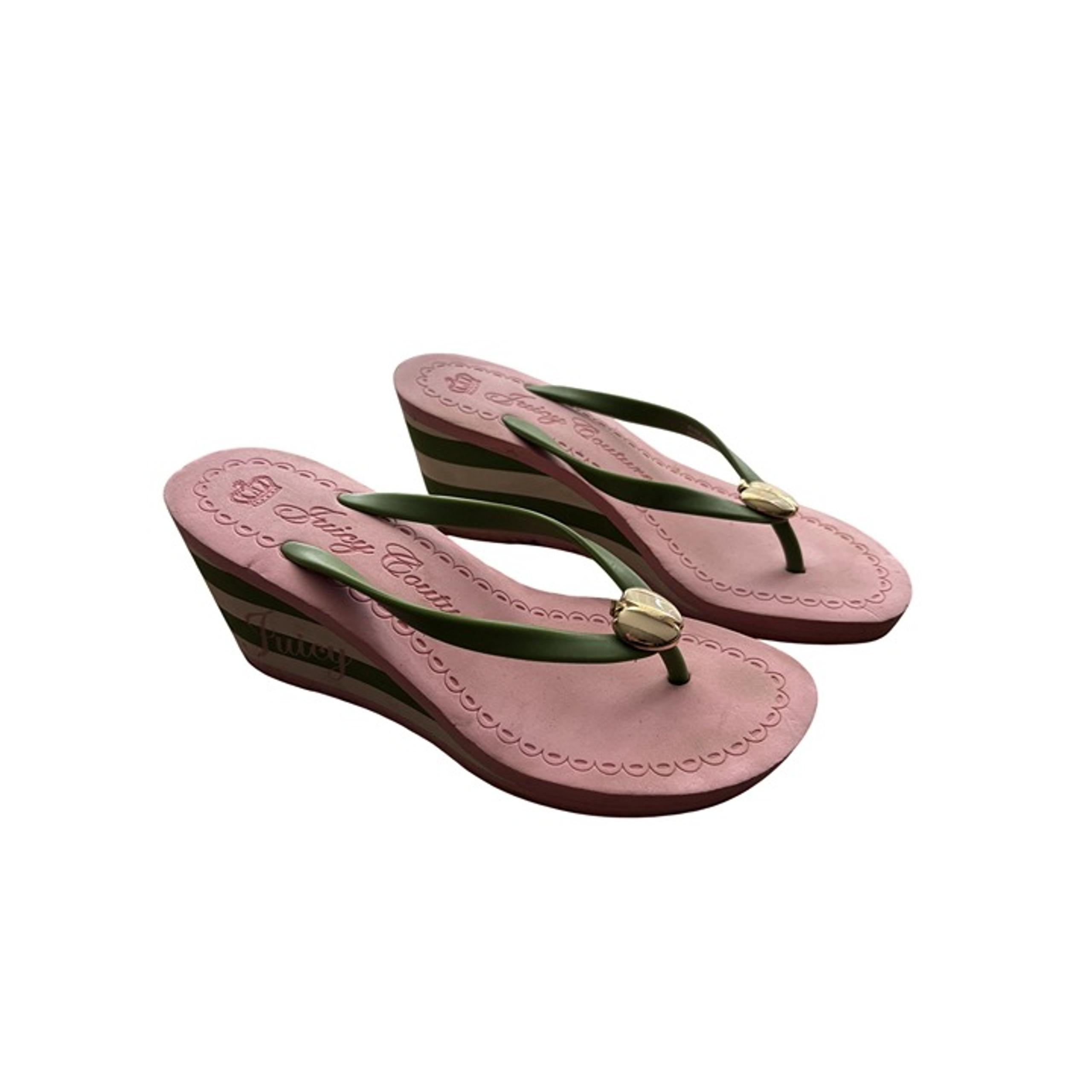 Juicy Couture Wedge Sandals Flip Flops Size 8