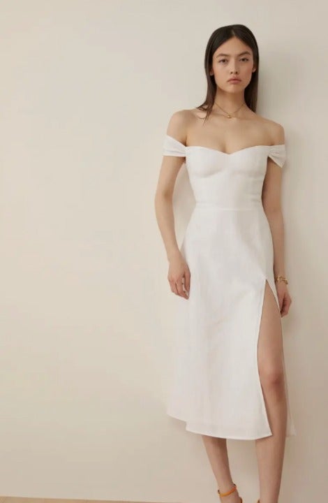 SOLD OUT NWT Reformation Bridgton Linen Dress 8 - Cottagecore Bride White