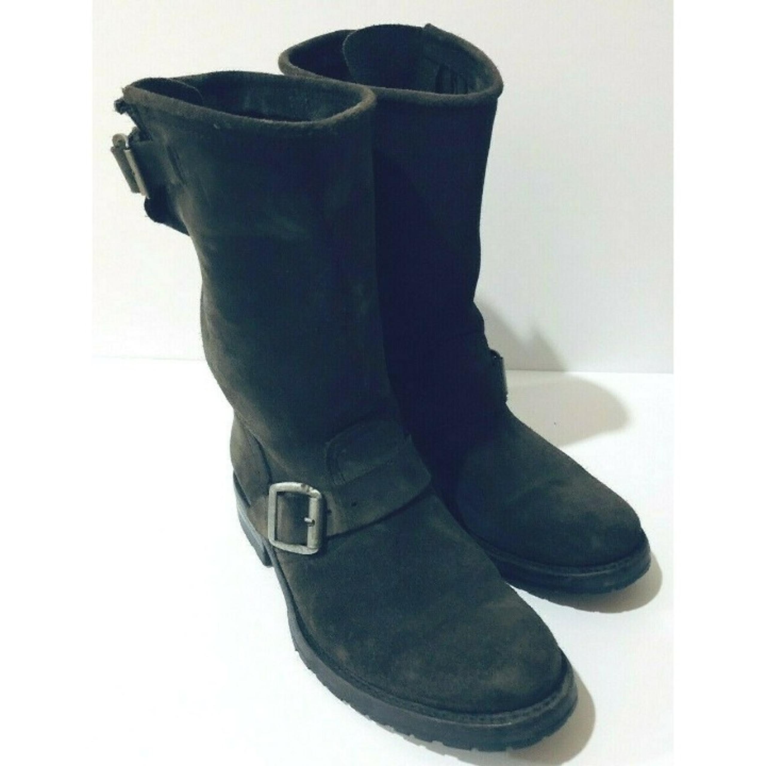 Paul Warmer By Sendra Leather Suede Ankle Boots Buckle Detail Womens Size 36