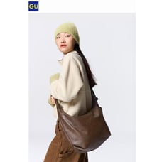 Uniqlo sister brand GU Japan brown synthetic leather crossbody bag NEW with tag