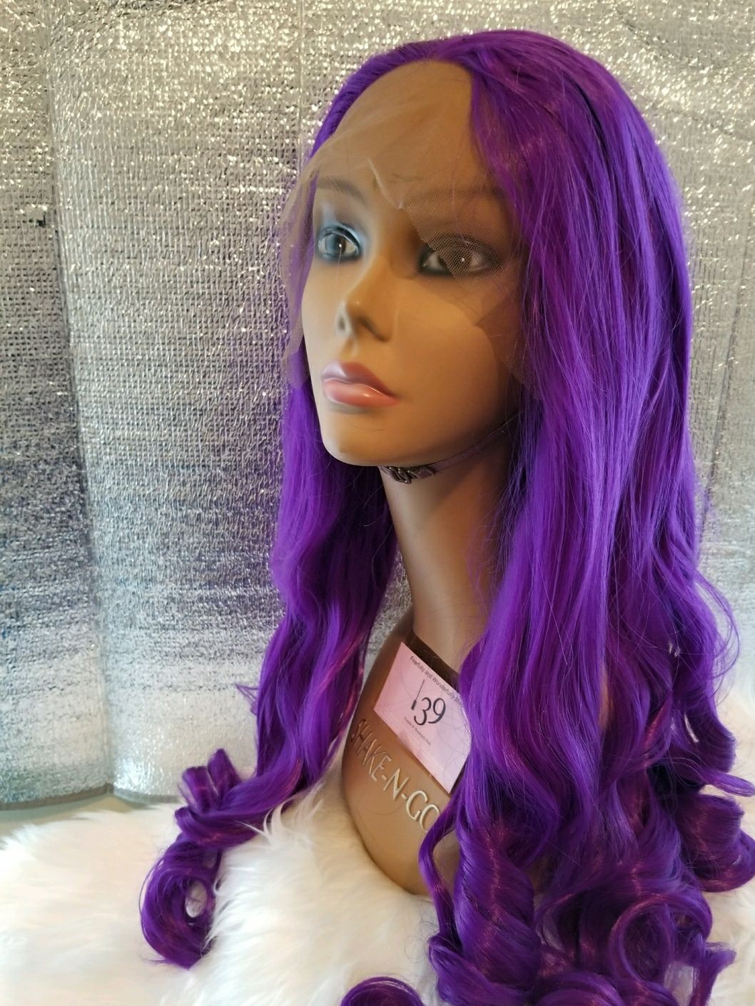 Straight purple lace front wig 24 inch