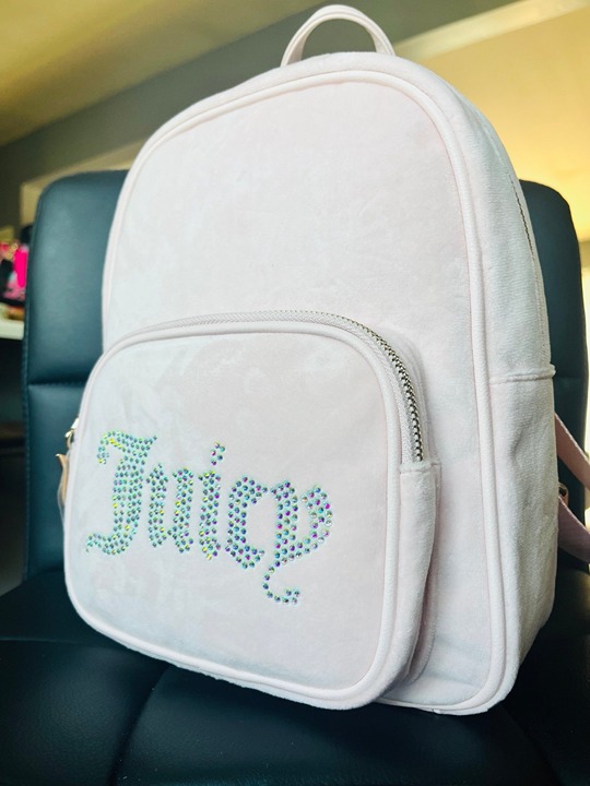 Juicy Couture Obsession, Backpack In Powder, Blush Color Velvet Bag