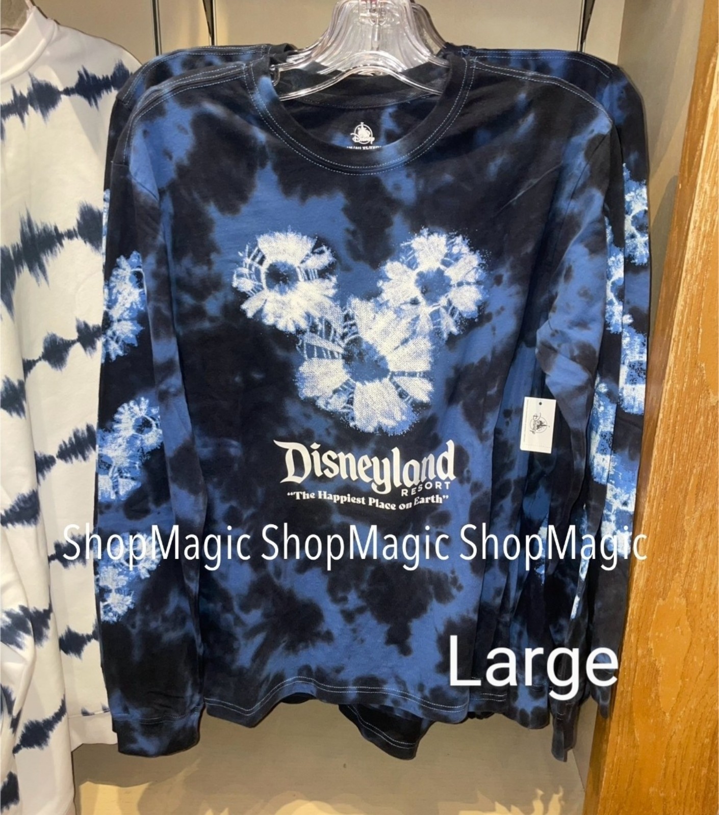 Disney Parks Disneyland Resort Mickey Icon Blue Tie Dye Long Sleeve