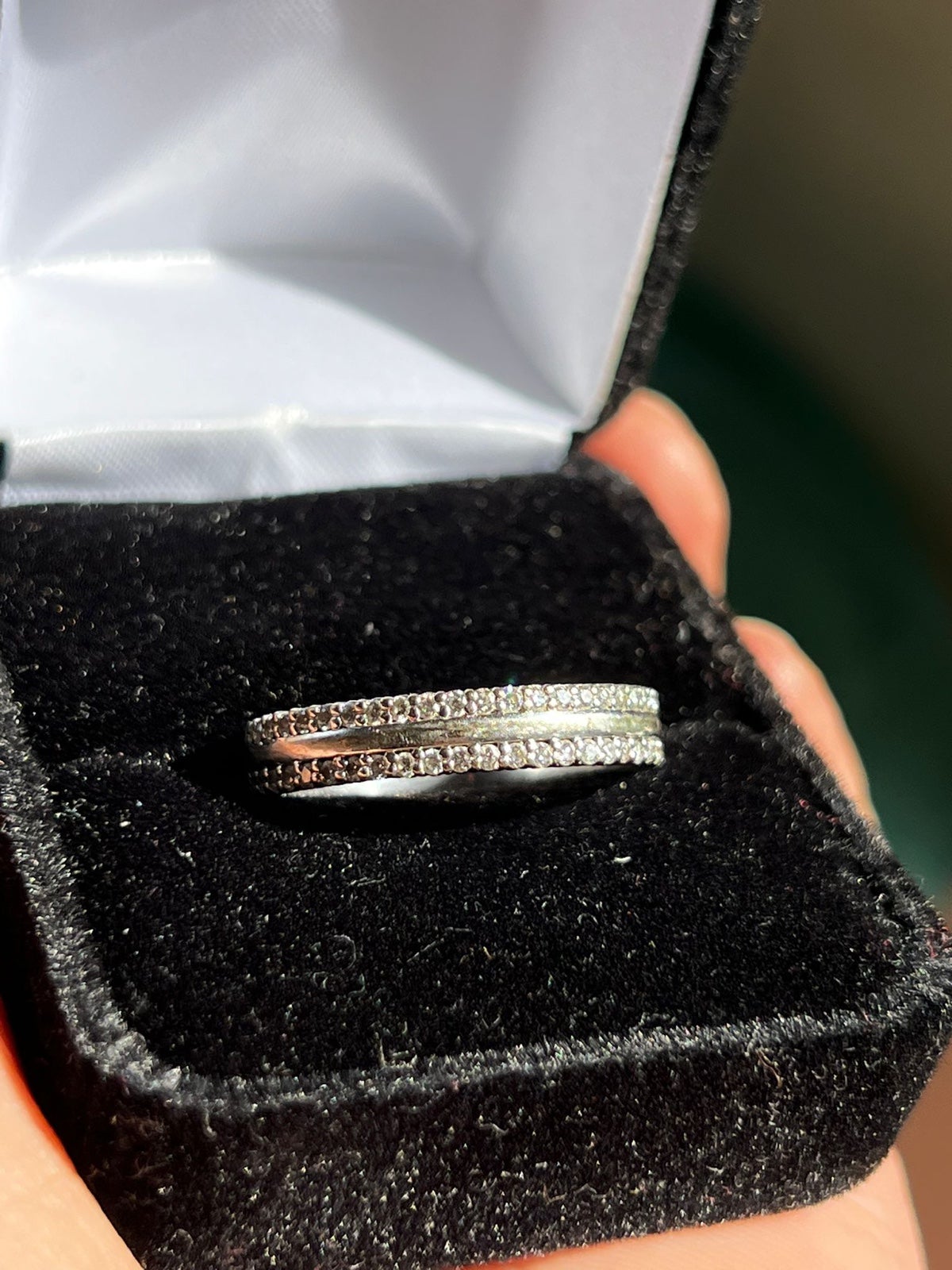 14k double row Diamond band ring